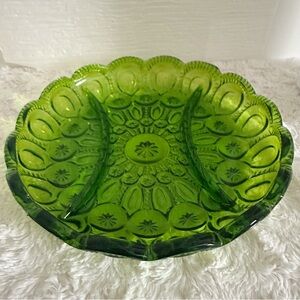 Vintage L.E Smith Moon & Stars Relish Dish